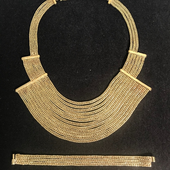 Jewelry - Multi strand brass necklace and bracelet set